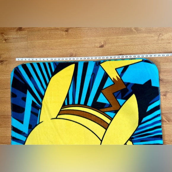 Pokemon Pikachu Northwest Fleece Blanket Blue Yellow  Kids Anime 45 x 36 In - Picture 4 of 4